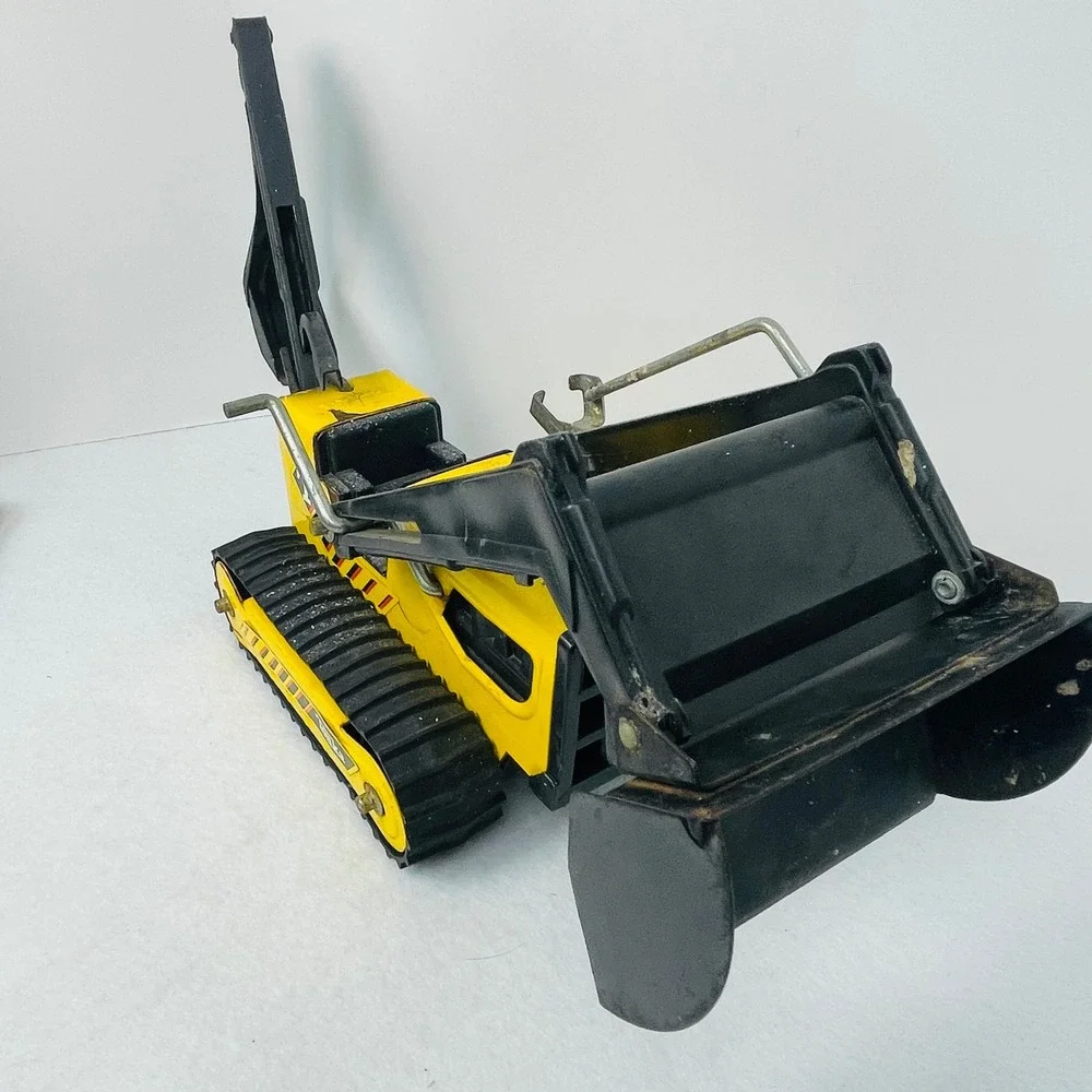 Vintage Tonka Pressed Steel Backhoe Loader Crawler Yellow Black Construction Toy